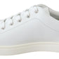 Chic White & Yellow Leather Low-Top Sneakers