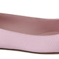 Crystal-Embellished Pink Leather Flats