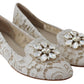Elegant Lace Flats with Jewel Accents