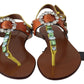 Multicolor Crystal Embellished Flat Sandals