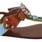 Multicolor Crystal Embellished Flat Sandals