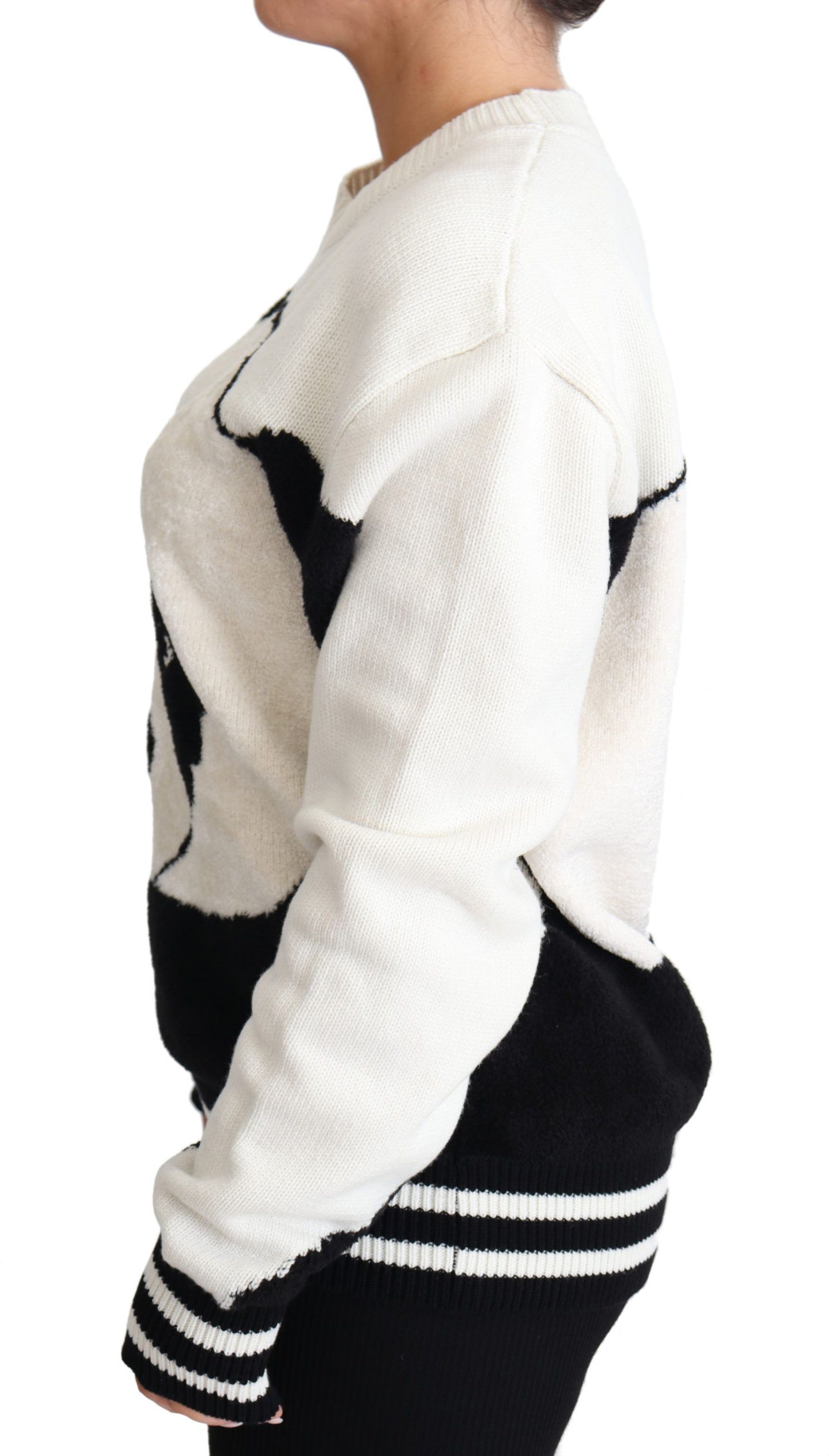 Chic Monochrome Panda Knit Sweater