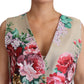 Elegant Beige Floral Sleeveless Silk Blend Vest