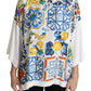 Elegant Off-White Silk Majolica Top