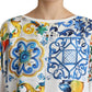 Elegant Off-White Silk Majolica Top