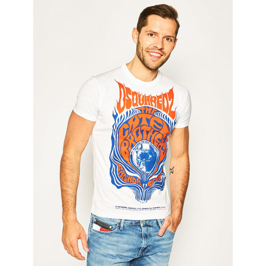 White Cotton Men T-Shirt