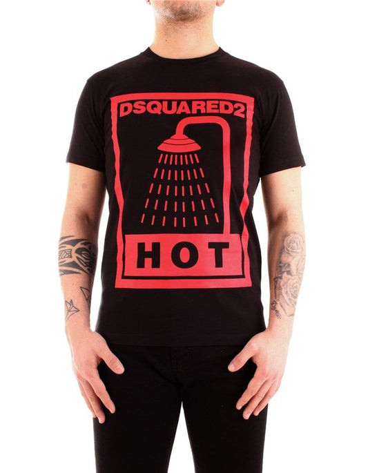 Black Cotton Men T-Shirt
