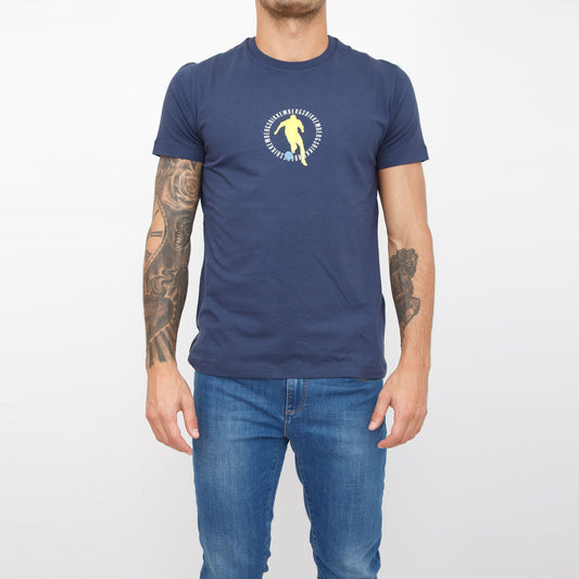 Blue Cotton Men's T-Shirt