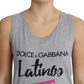 Chic Gray Melange Cotton Tank Top
