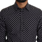 Elegant Polka Dot Men's Long Sleeve Shirt