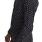 Elegant Polka Dot Men's Long Sleeve Shirt