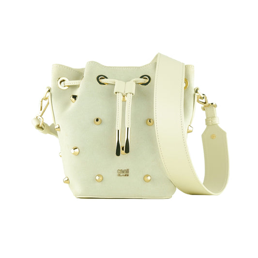 Grey Calf Leather Women Shoulder Bag