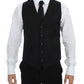 Elegant Black Wool Dress Vest