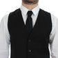 Elegant Black Wool Dress Vest