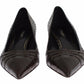 Chic Brown Leather Kitten Heel Pumps