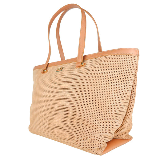 Brown Vitello Leather Women Handbag