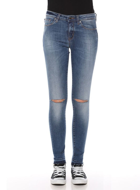 Blue Cotton Women Jeans