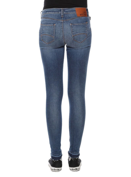 Blue Cotton Women Jeans