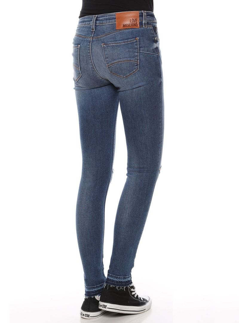 Blue Cotton Women Jeans