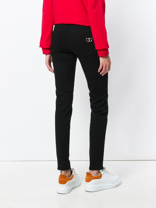 "Black Cotton Women's Slim-Fit Trouser"