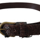 Elegant Dark Brown Leather Waist Belt
