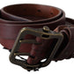 Elegant Leather Waist Belt with Bronze Buckle