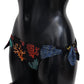 Chic Black Side-Tie Coral Print Bikini Bottom