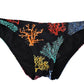 Chic Black Side-Tie Coral Print Bikini Bottom
