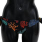 Chic Black Side-Tie Coral Print Bikini Bottom
