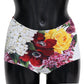 Elegant White Floral High Waist Bikini Bottom