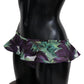 Elegant Green Eggplant Print Bikini Bottom