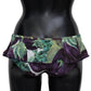 Elegant Green Eggplant Print Bikini Bottom