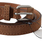 Elegant Slim Leather Waist Belt in Brown