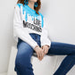 Light Blue Cotton Women Sweater