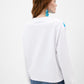 Light Blue Cotton Women Sweater