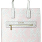 Kenly Large Leather Graphic Logo NS Tote Handbag (Powder Blush Multi/Vanilla)