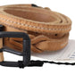 Elegant Brown Leather Fashion Belt