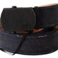 Chic Blue Leather Waist Belt