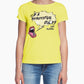 Yellow Cotton Women T-Shirt