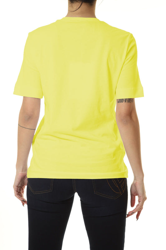Yellow Cotton Women T-Shirt