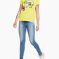 Yellow Cotton Women T-Shirt