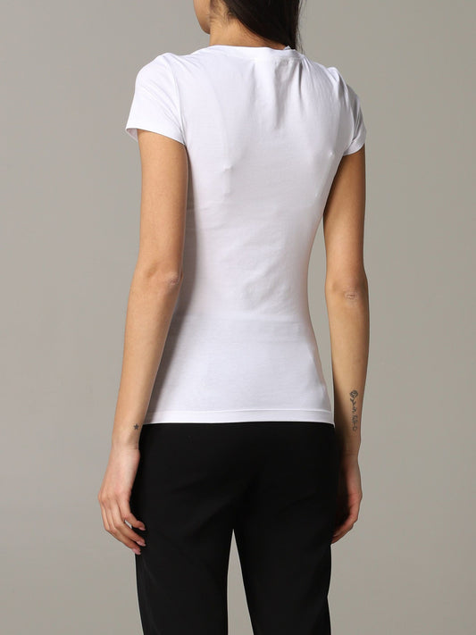 White Cotton Women T-Shirt
