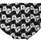 Chic Black Logo Print Swim Briefs