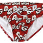 Elegant Red Swim Briefs with Signature Print