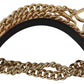 Chic Pink and Gold Leather Chain Strap Accessory