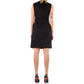Sleek Black Sheath Dress with Logo Detail