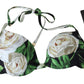 Elegant Rose Print Bikini Top