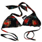Chic Heart Print Bikini Top - Black Elegance
