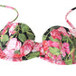 Elegant Pink Floral Bikini Top
