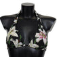 Elegant Lilies Print Bikini Top for Summer Escapes